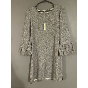 Max Studio Gray Bell Sleeve Sweater Tunic Top Dress Size Medium NWT